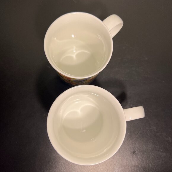 Two Fine Bone China Cups ~ Art by Sue Ellen Wilder ~ Iris ~ Daffodils ~ England - Picture 6 of 8